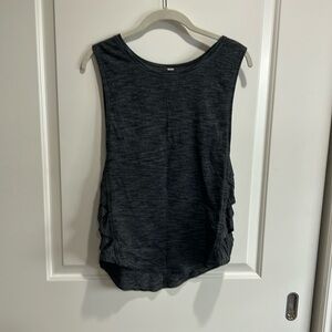 Gray Lulu Tank with crossed detail on side